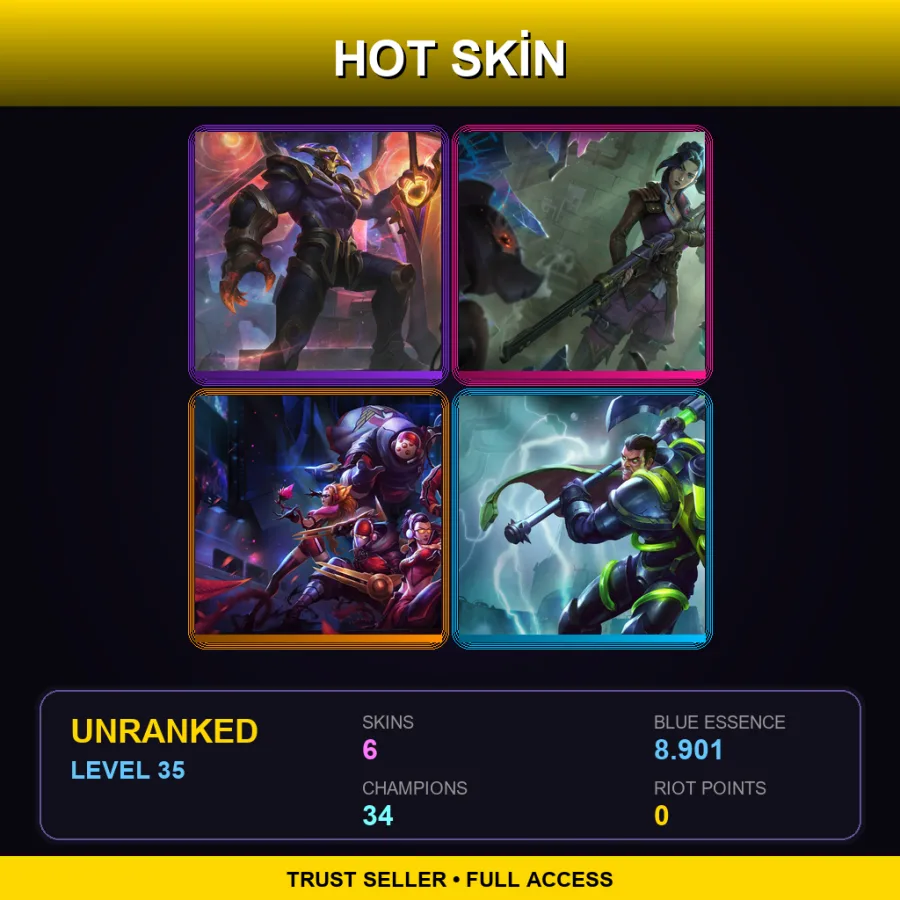 EUW | Lv35 | Unranked | 6 Skin | 34 Champ — Bioforge Darius
