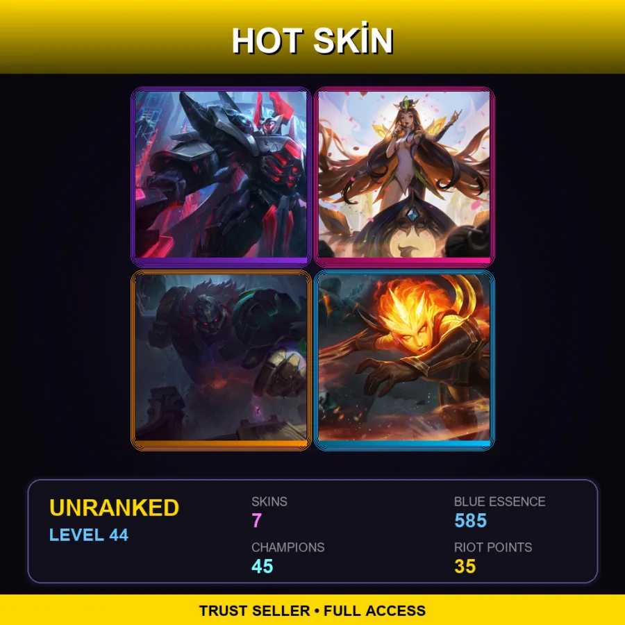 LAS | Lv44 | Unranked | 7 Skin | 45 Champ — Infernal Diana