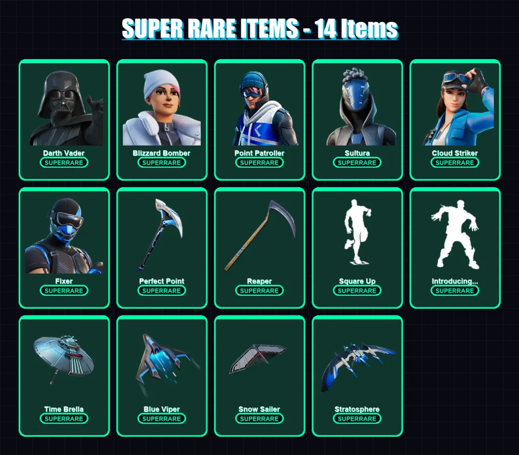 [PS4/PS5/XBOX/PC] | Darth Vader | Blizzard Bomber | Point Patroller | 164 skin | Lv3622 — Fortnite account
