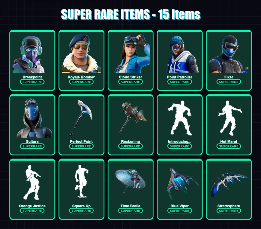 [PS4/PS5/XBOX/PC] | Breakpoint | Royale Bomber | Cloud Striker | Point Patroller | Fixer | 161 skin | 168 pickaxe | 151 emote | 163 glider | Lv2069