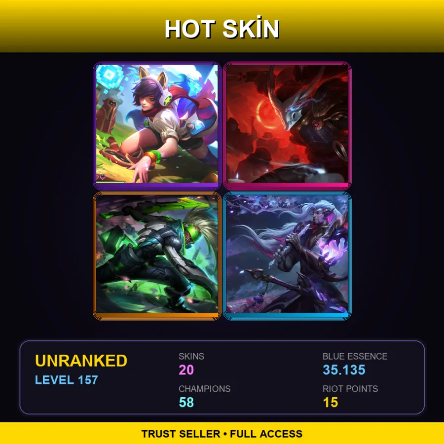 BR | Lv157 | Unranked | 20 Skin | 58 Champ