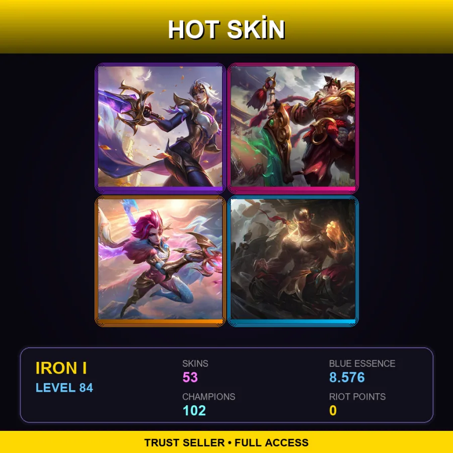 NA | Lv84 | Iron I | 53 Skin | 102 Champ