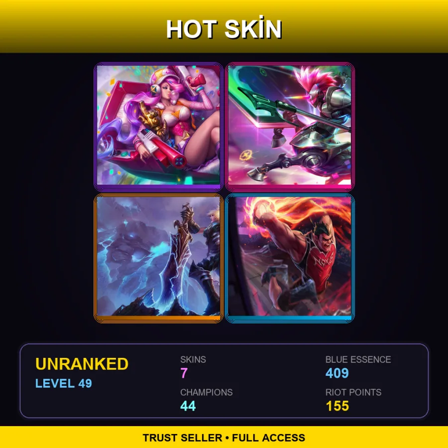 TR | Lv49 | Unranked | 7 Skin | 44 Champ