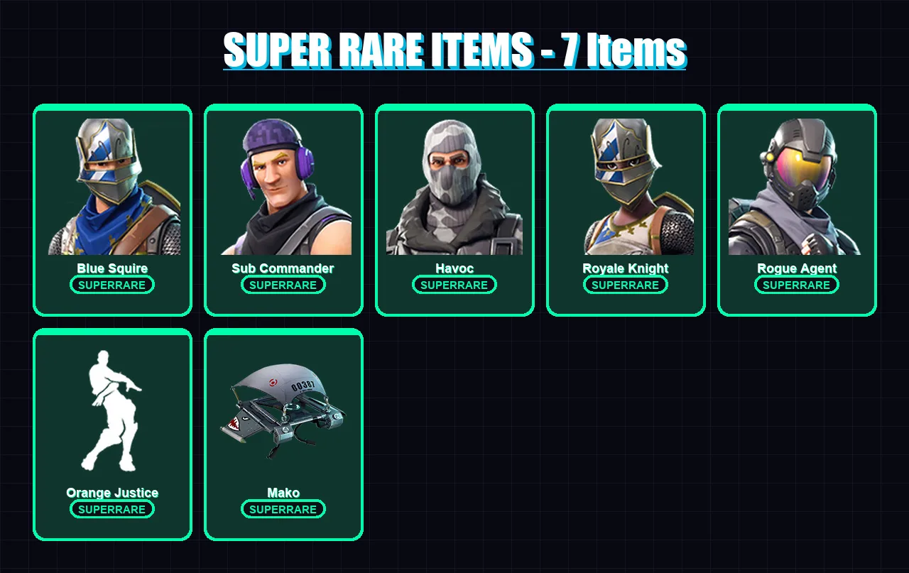 [PC/XBOX/PSN] | Blue Squire | Sub Commander | Havoc | Royale Knight | Rogue Agent | 21 skin | 17 pickaxe | 30 emote | 23 glider | Lv415