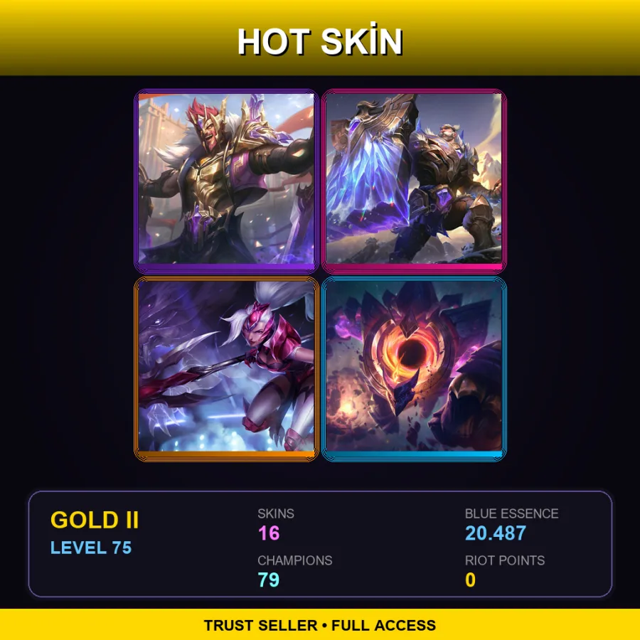 LAN | Lv75 | Gold II | 16 Skin | 79 Champ