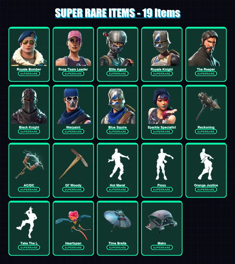[PS4/PS5/XBOX/PC] | Royale Bomber | Rose Team Leader | Elite Agent | Royale Knight | The Reaper | 77 skin | 58 pickaxe | 79 emote | 61 glider | Lv76 — Fortnite account