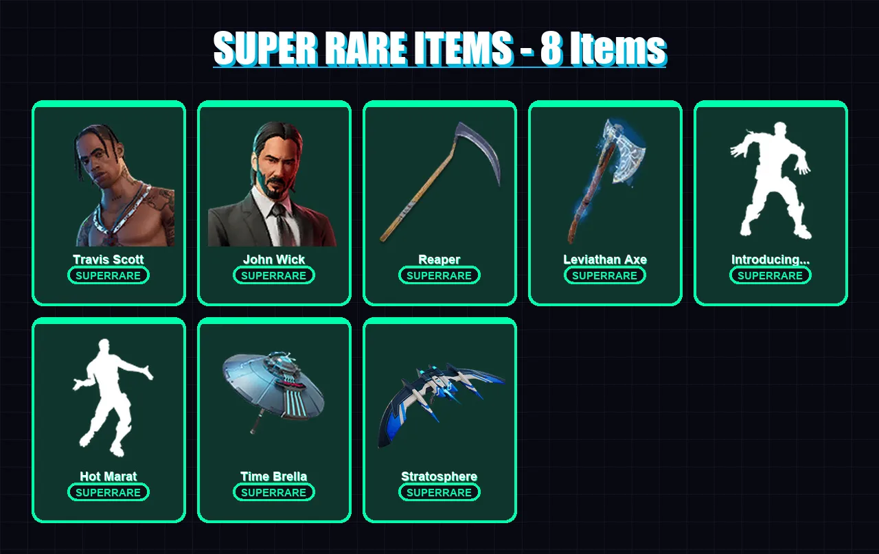 [PS4/PS5/XBOX/PC] | Travis Scott | John Wick | Magnus | Menace | Frostbite | 216 skin | 198 pickaxe | 192 emote | 146 glider | Lv2691