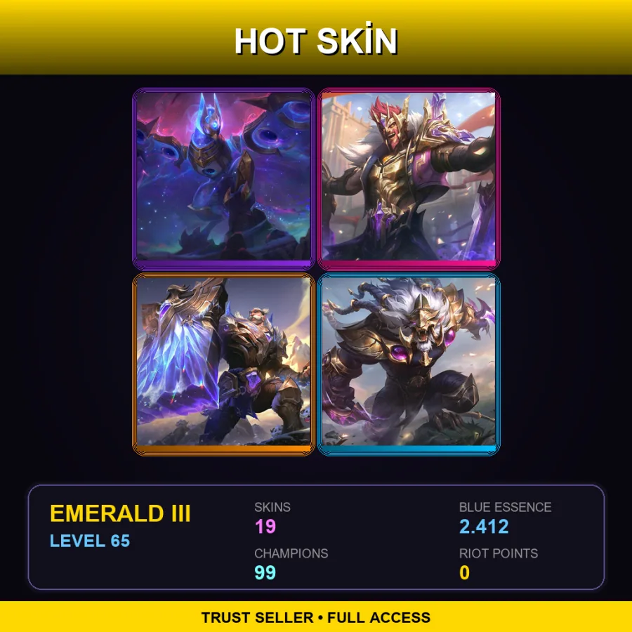 BR | Cosmic Flight Anivia | Victorious Draven | Victorious Braum | Victorious Rengar | 19 Skin | 99 Champ | Emerald III | Lv65