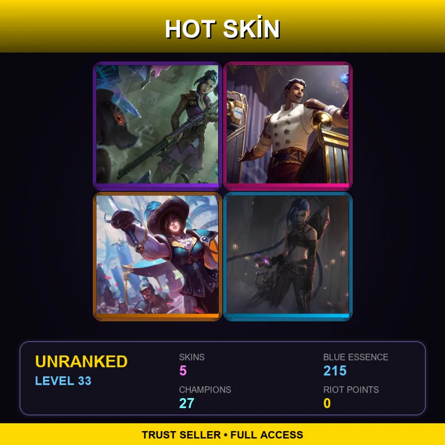 LAS | Lv33 | Unranked | 5 Skin | 27 Champ