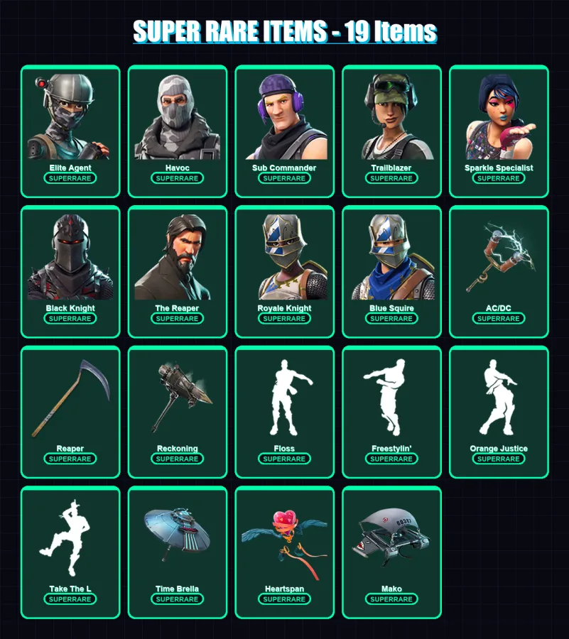 [PS4/PS5/PC] | Elite Agent | Havoc | Sub Commander | Trailblazer | Sparkle Specialist | 92 skin | 78 pickaxe | 90 emote | 95 glider | Lv1329