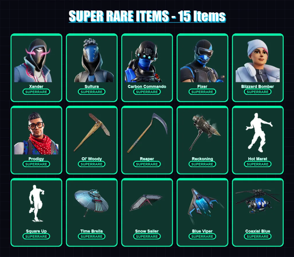 [PC/XBOX/PSN] | Xander | Sultura | Carbon Commando | Fixer | Blizzard Bomber | 213 skin | 257 pickaxe | 197 emote | 199 glider | Lv3504