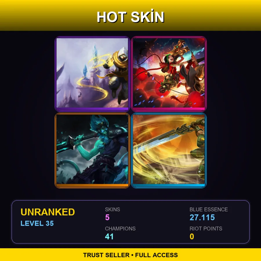 SG | Lv35 | Unranked | 5 Skin | 41 Champ