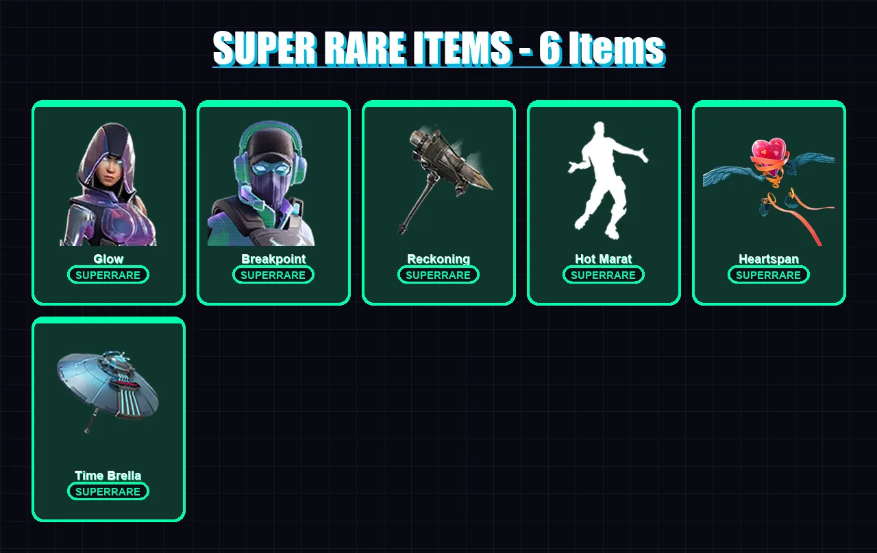 [PS4/PS5/XBOX/PC] | Glow | Breakpoint | Catalyst | Snap | Calamity | 98 skin | 114 pickaxe | 98 emote | 117 glider | Lv1585