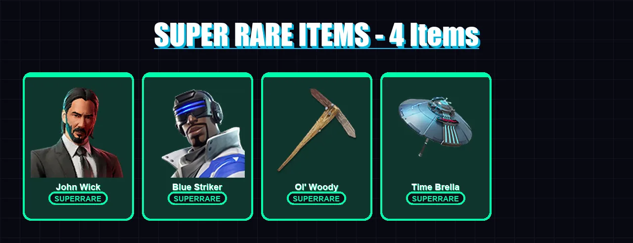 [PS4/PS5/XBOX/PC] | John Wick | Blue Striker | Catalyst | Deadpool | Sentinel | 65 skin | 77 pickaxe | 71 emote | 78 glider | Lv1423