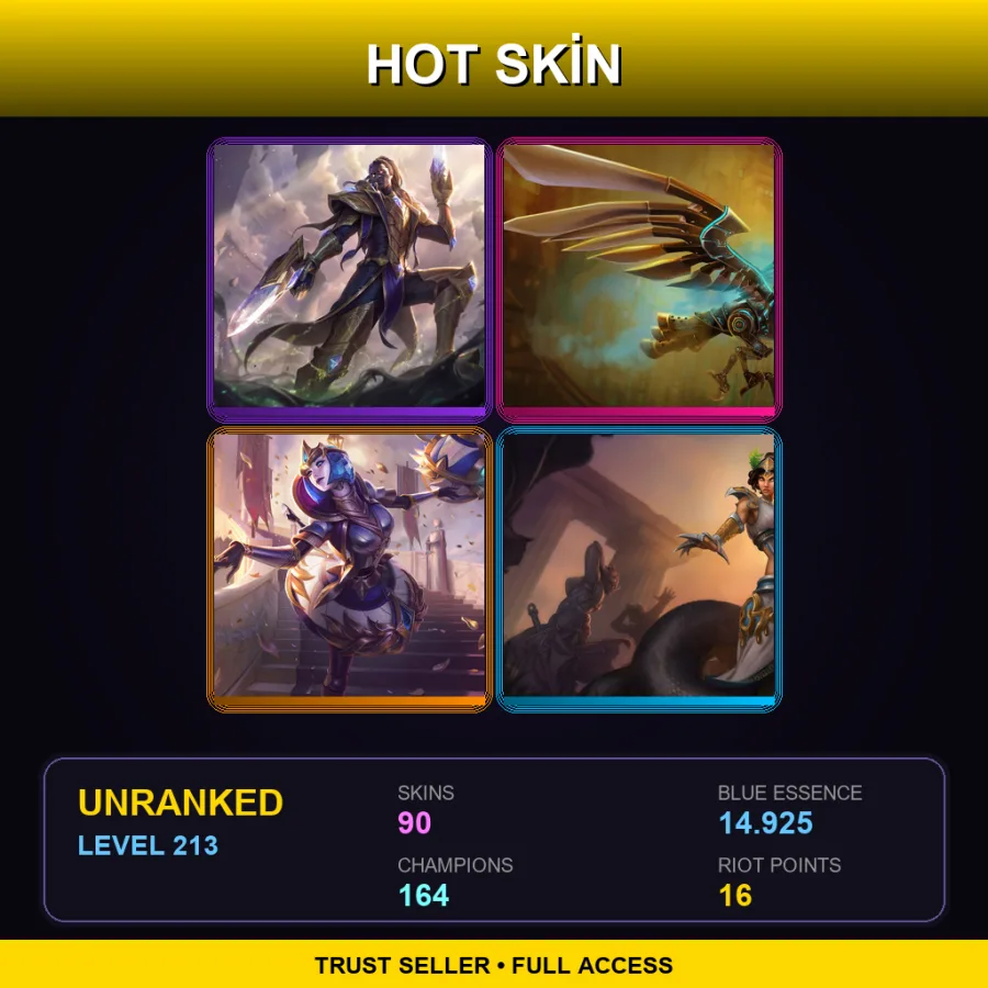 SG | Lv213 | Unranked | 90 Skin | 164 Champ