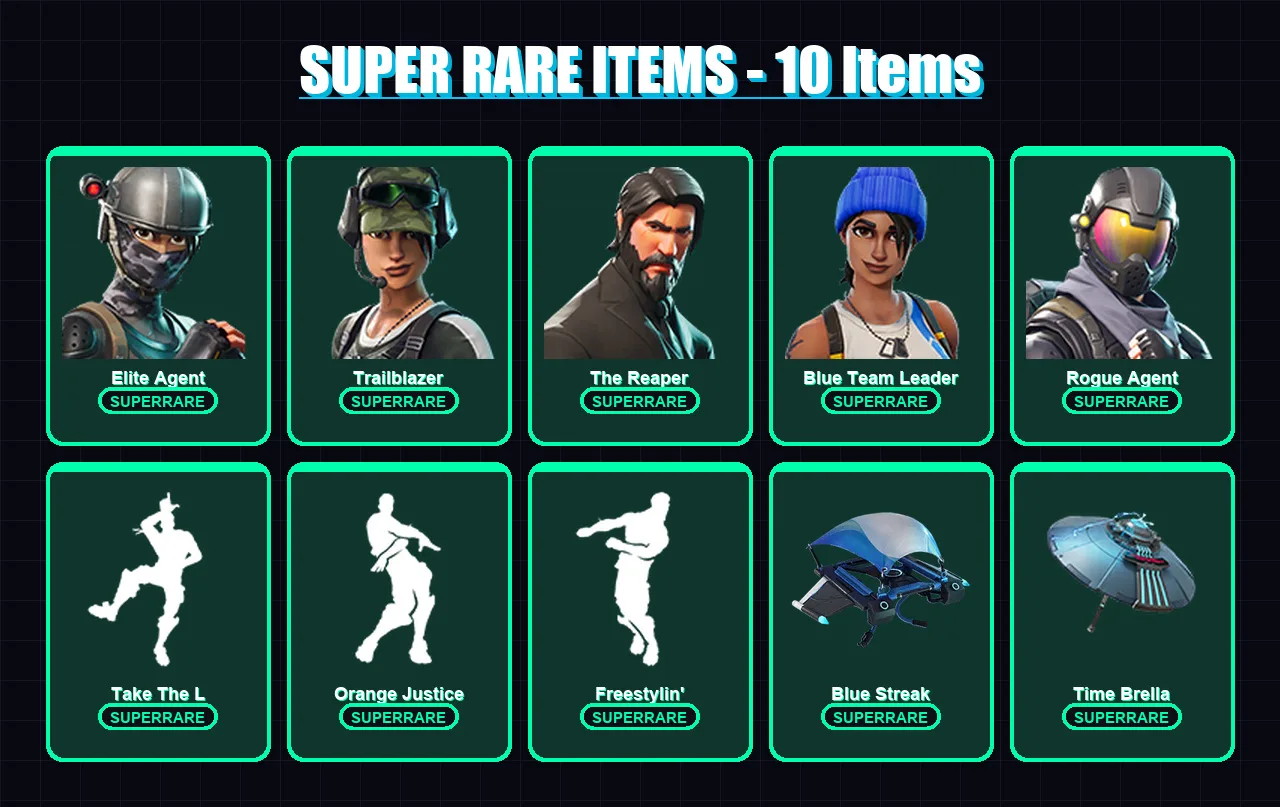 [PS4/PS5/XBOX/PC] | Elite Agent | Trailblazer | The Reaper | Blue Team Leader | Rogue Agent | 24 skin | 16 pickaxe | 29 emote | 20 glider | Lv359
