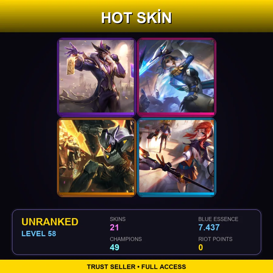EUNE | Lv58 | Unranked | 21 Skin | 49 Champ