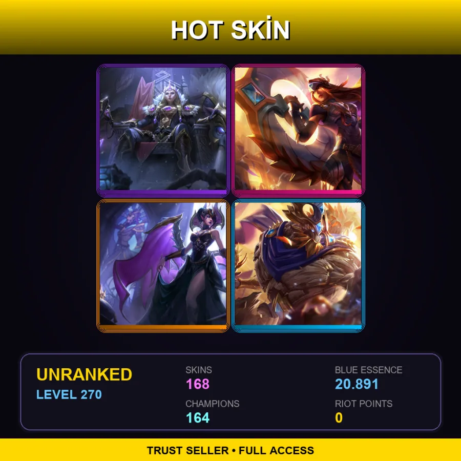 VN | Lv270 | Unranked | 168 Skin | 164 Champ