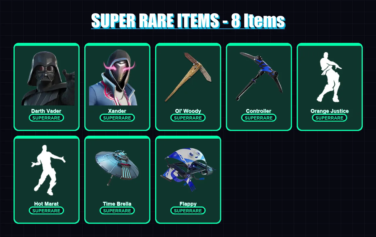 [PC] | Darth Vader | Xander | Twyn | Mecha Cuddle Master | Midas | 250 skin | 310 pickaxe | 243 emote | 254 glider | Lv3980