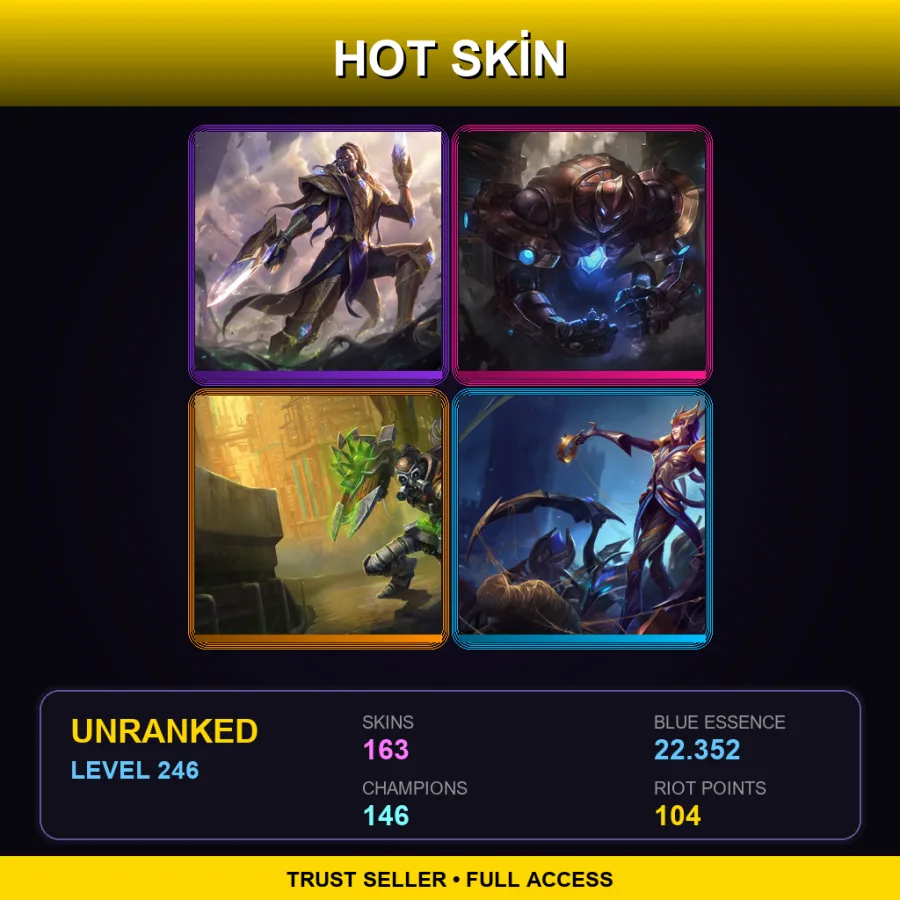 EUW | Lv246 | Unranked | 163 Skin | 146 Champ