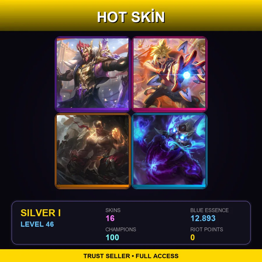 TR | Lv46 | Silver I | 16 Skin | 100 Champ
