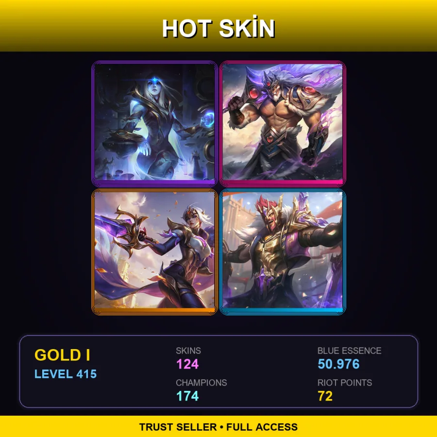 LAS | Lv415 | Gold I | 124 Skin | 174 Champ — LoL account