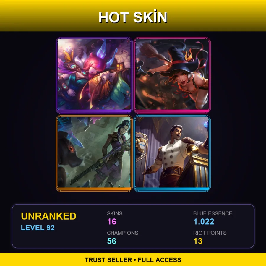 BR | Lv92 | Unranked | 16 Skin | 56 Champ