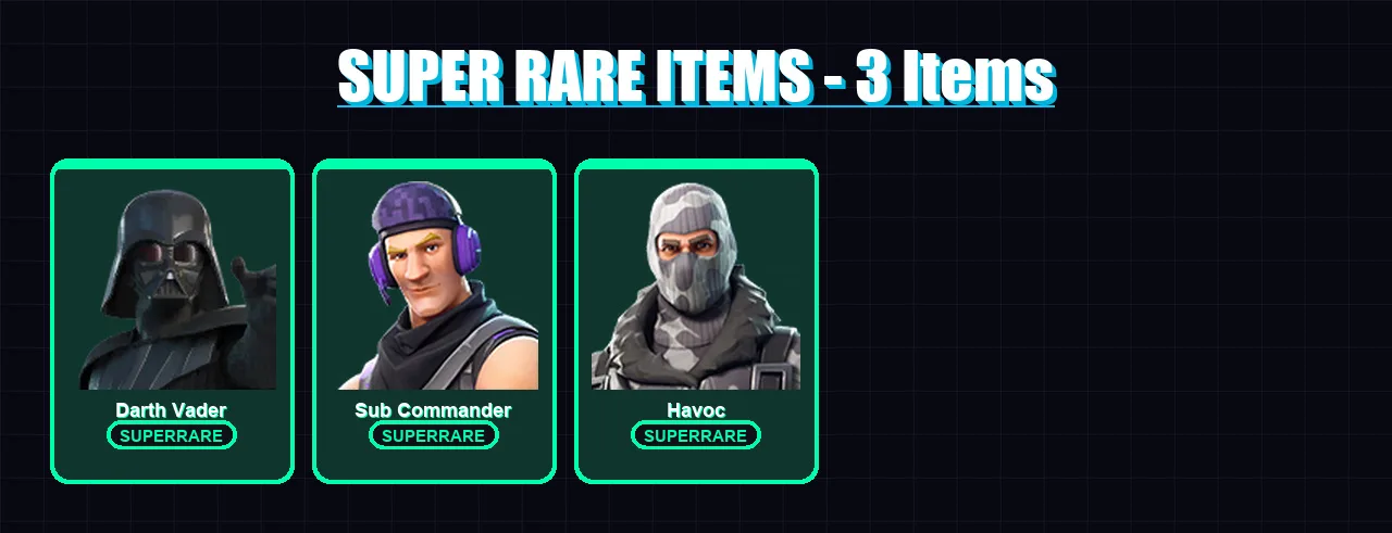 [PC/XBOX] | Darth Vader | Sub Commander | Havoc | Malik | The Imagined | 36 skin | 35 pickaxe | 21 emote | 32 glider | Lv482