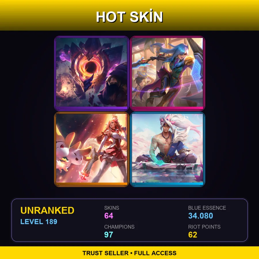 LAS | Lv189 | Unranked | 64 Skin | 97 Champ — Battle Queen Qiyana