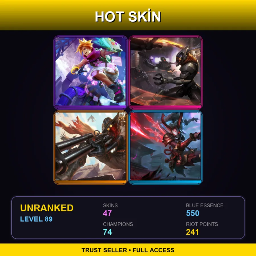 EUW | Lv89 | Unranked | 47 Skin | 74 Champ