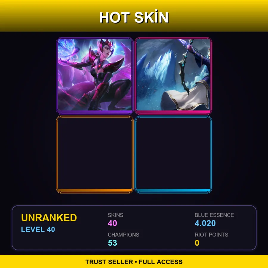 EUNE | Lv40 | Unranked | 40 Skin | 53 Champ