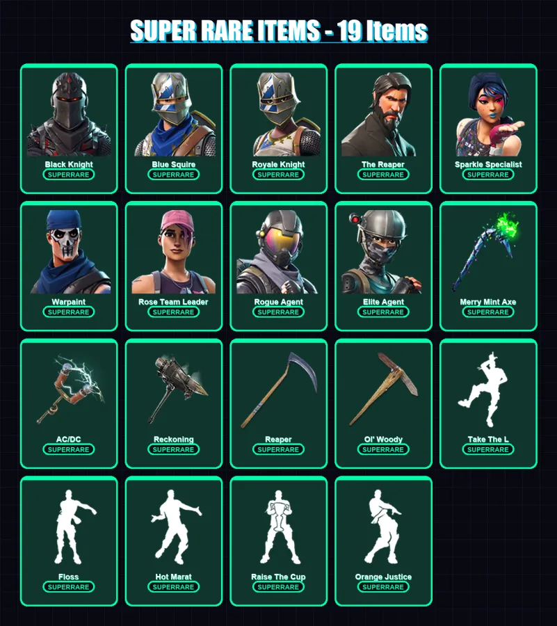 [PC/PSN] | Black Knight | Blue Squire | Royale Knight | The Reaper | Sparkle Specialist | 157 skin | 101 pickaxe | 135 emote | 95 glider | Lv1737 — Fortnite account