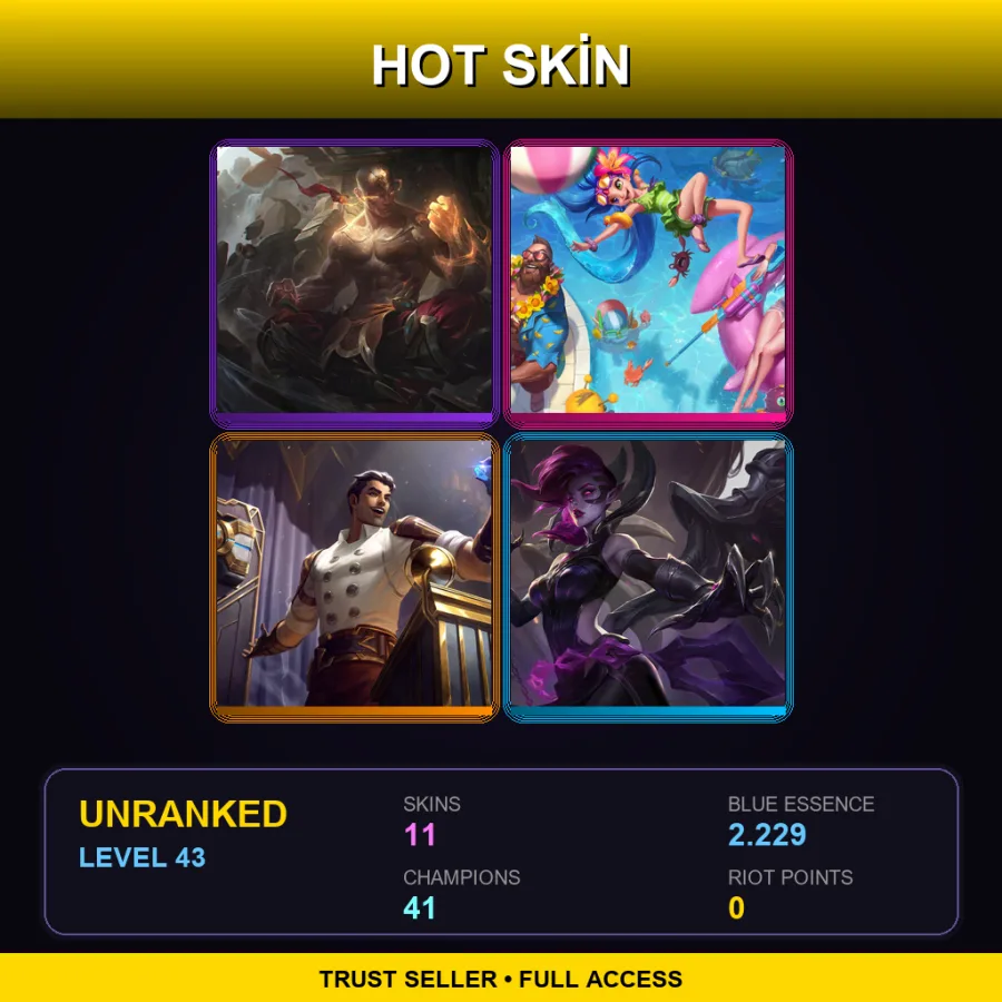 LAN | Lv43 | Unranked | 11 Skin | 41 Champ