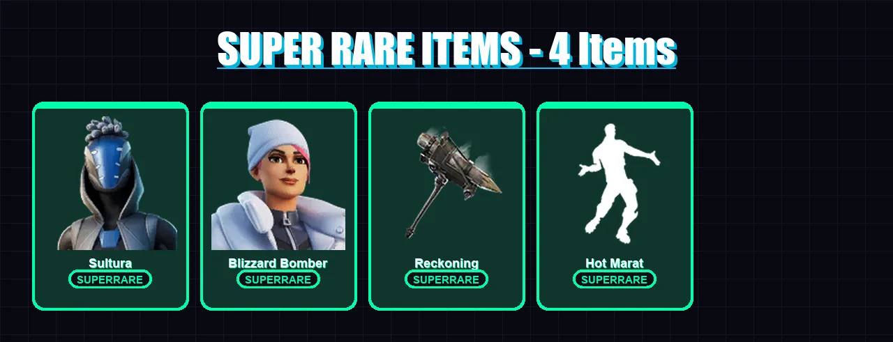 [PC/XBOX] | Sultura | Blizzard Bomber | Renzo the Destroyer | Calamity | Blaze | 48 skin | 101 pickaxe | 57 emote | 79 glider | Lv1267 — Fortnite account