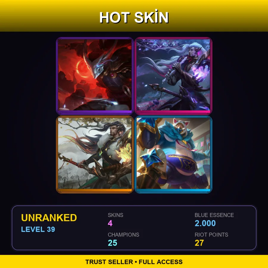 EUNE | Lv39 | Unranked | 4 Skin | 25 Champ