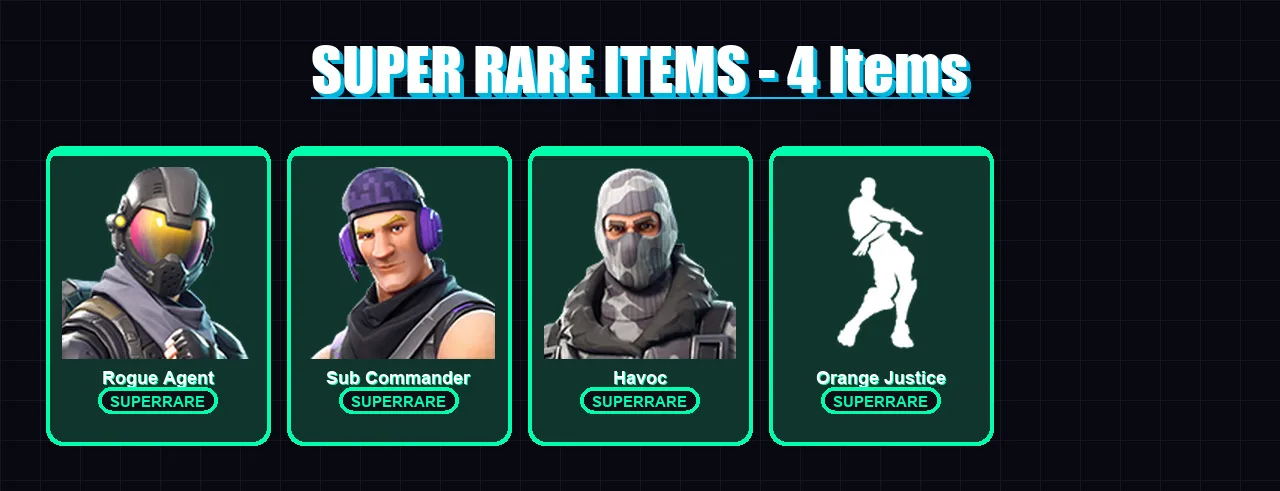 [PC/XBOX/PSN] | Rogue Agent | Sub Commander | Havoc | Carbide | Flytrap | 23 skin | 16 pickaxe | 13 emote | 14 glider | Lv165