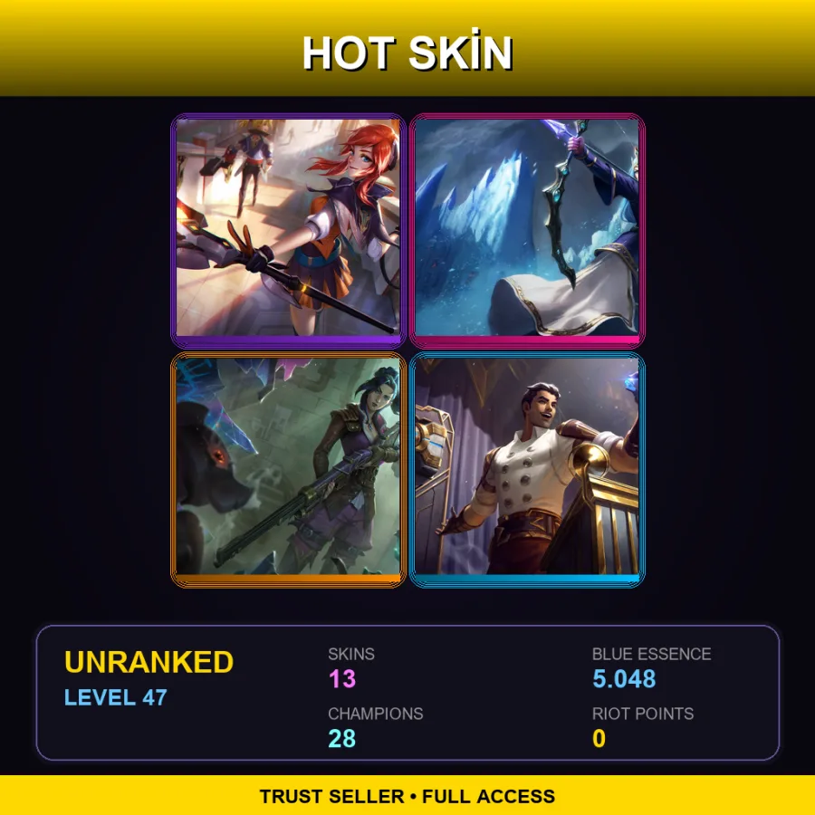 LAS | Lv47 | Unranked | 13 Skin | 28 Champ
