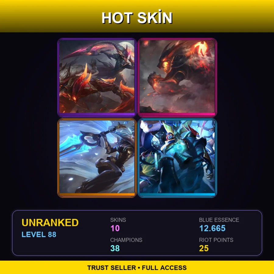 EUNE | Lv88 | Unranked | 10 Skin | 38 Champ