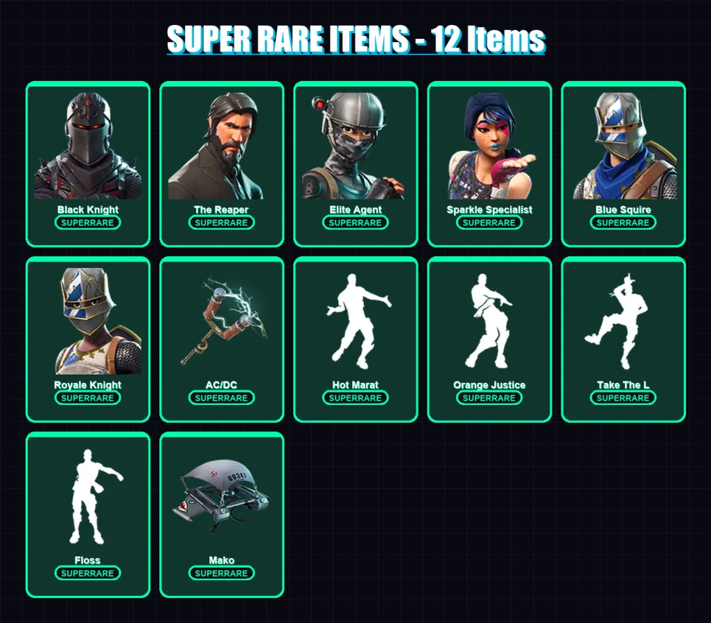 [PC/XBOX/PSN] | Black Knight | The Reaper | Elite Agent | Sparkle Specialist | Blue Squire | 24 skin | 31 pickaxe | 35 emote | 37 glider | Lv515