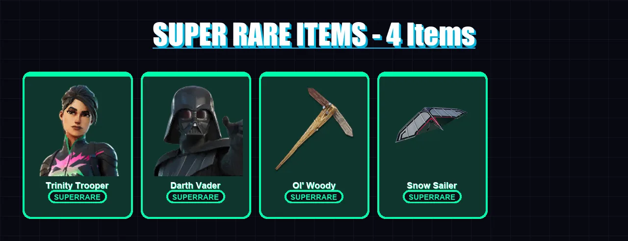 [SWITCH/XBOX/PC] | Trinity Trooper | Darth Vader | Malik | Torin | Snap | 52 skin | 87 pickaxe | 54 emote | 64 glider | Lv813