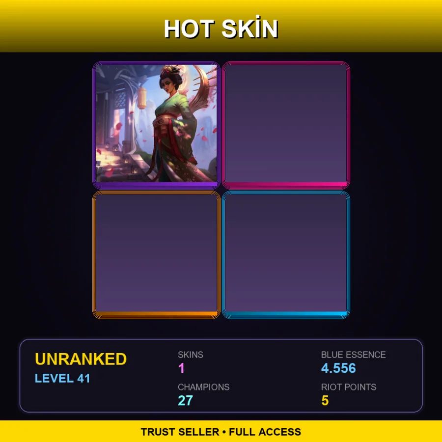 EUW | Lv41 | Unranked | 1 Skin | 27 Champ — LoL account