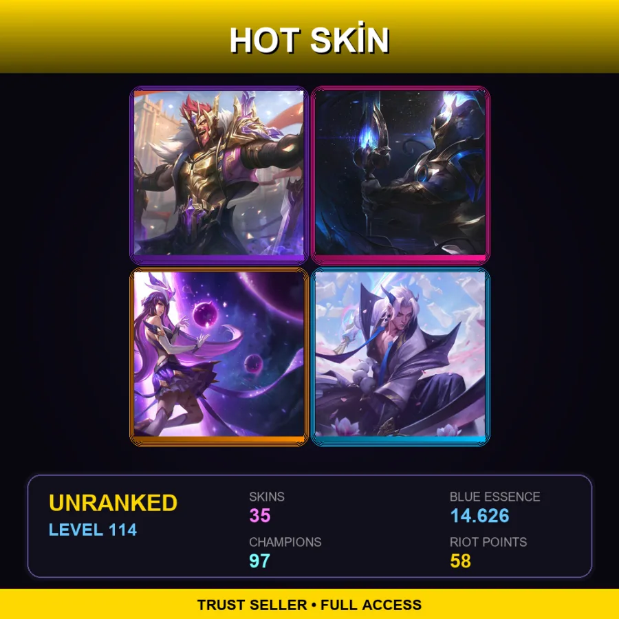 EUW | Lv114 | Unranked | 35 Skin | 97 Champ — Coven Nilah