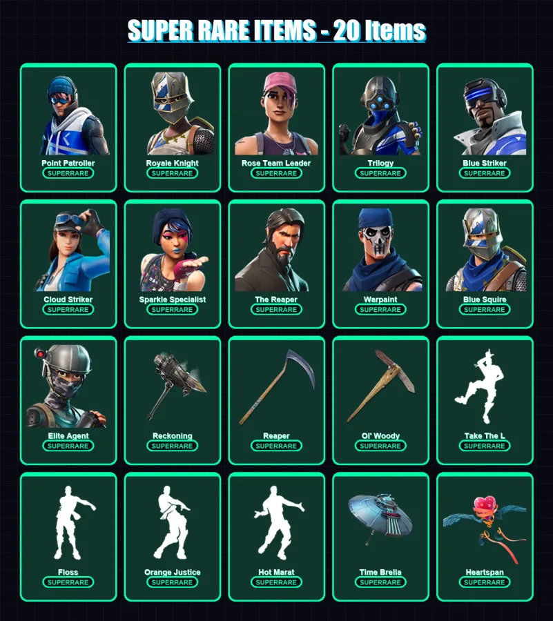 [PS4/PS5/XBOX/PC] | Point Patroller | Royale Knight | Rose Team Leader | 108 skin | Lv1500