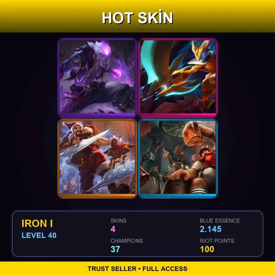 BR | Lv40 | Iron I | 4 Skin | 37 Champ
