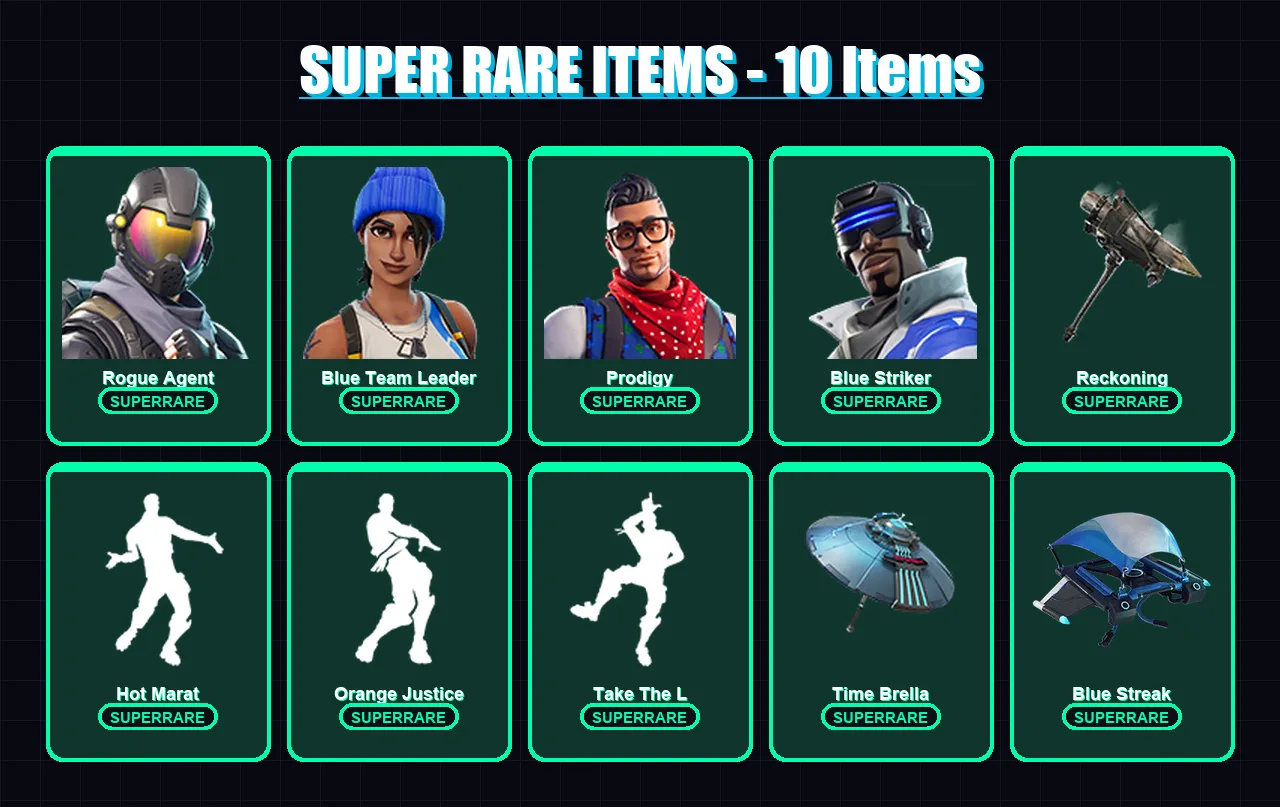 [PS4/PS5/XBOX/PC] | Rogue Agent | Blue Team Leader | Prodigy | Blue Striker | Dark Voyager | 45 skin | 63 pickaxe | 63 emote | 55 glider | Lv972