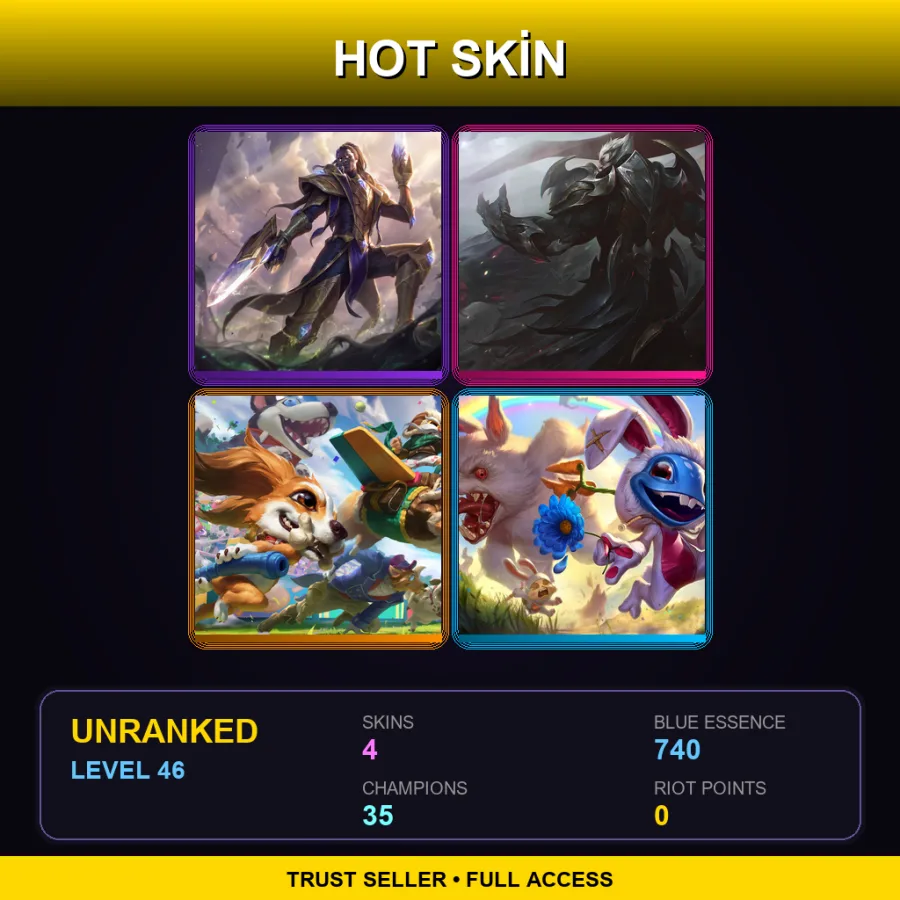 RU | Lv46 | Unranked | 4 Skin | 35 Champ