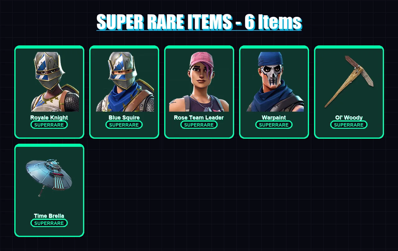 [PC] | Royale Knight | Blue Squire | Rose Team Leader | Warpaint | Snap | 29 skin | 105 pickaxe | 51 emote | 75 glider | Lv1370