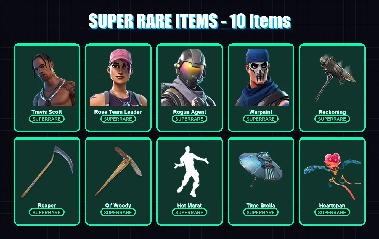 [PC/XBOX/PSN] | Travis Scott | Arcane Jinx | Rose Team Leader | Rogue Agent | Warpaint | 256 skin | 242 pickaxe | 231 emote | 205 glider | Lv3030