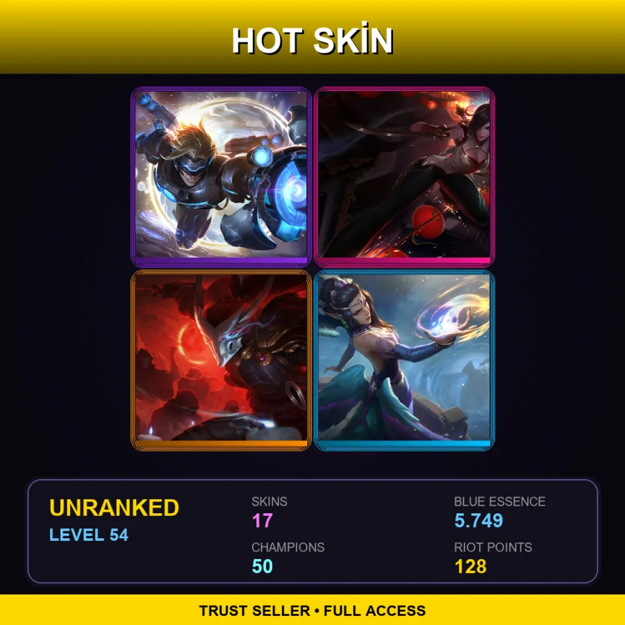 NA | Lv54 | Unranked | 17 Skin | 50 Champ
