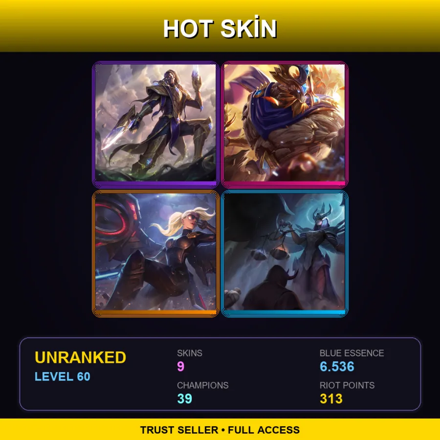 EUNE | Lv60 | Unranked | 9 Skin | 39 Champ — Riot Kayle